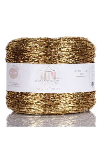 Makromecity Premium 320 M Glitter Metallic String Shiny Bag Raffia Πλεκτό Σχοινί Μεταλλικό Βραδινό Φόρεμα Σχοινί 250 Gr Χρυσό