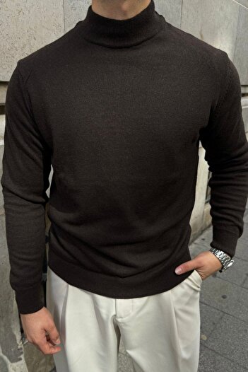 Livio Ferri Men's Wool Regular Fit Half Turtleneck Knitwear Sweater