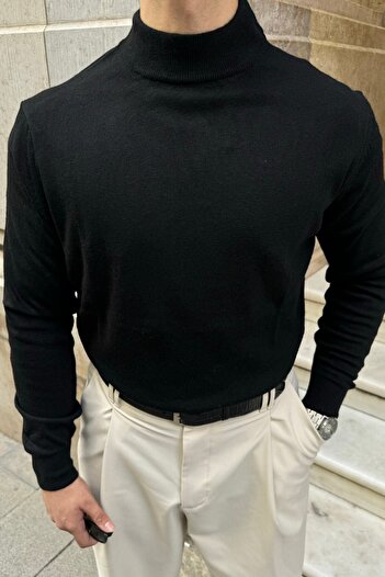 Livio Ferri Men's Wool Regular Fit Half Turtleneck Knitwear Sweater