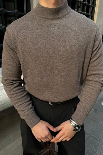 Livio Ferri Men's Wool Regular Fit Half Turtleneck Knitwear Sweater