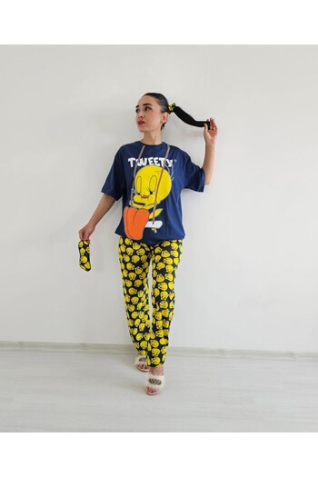 6 butik altı üstü butik Tweety Піжама з широкими штанинами