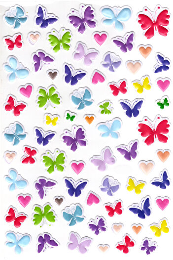 Limmy A4 Size Embossed Sticker Notebook - Planner Label, Pastel Butterfly Pattern - (Lim535)