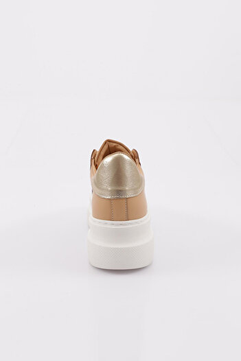 DGN Kadın Kalın Taban Silver Taşlı Sneakers Ayakkabı Nude 15299723118