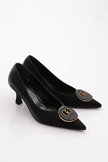DGN 2603 Women's Round Buckle Heeled Shoes