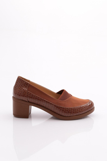 DGN 23021 Tan Crocodile Women's Heeled Shoes