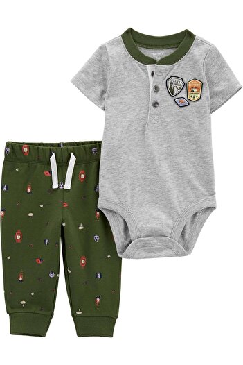 Carter's Baby Boy 2-Piece Top and Bottom Set Gray