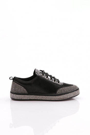 DGN Women's Sneaker Shoes Black Silver 35222682