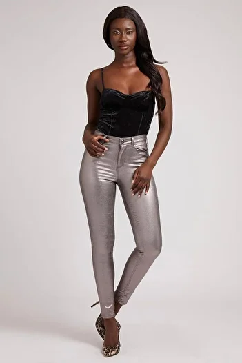 Guess Γυναικείο Skinny Παντελόνι - Σχέδιο Μεταλλικής Εμφάνισης
