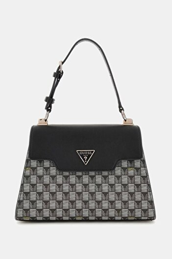 Guess G WAVE TOP HANDLE FL női fekete kézitáska HWJT9344200-BLO