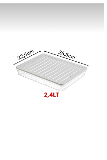 Hane216 2-Piece Fresh Box Storage Container Suitable for Microwave and Diffraction 2400 ml