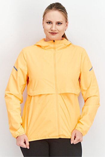 Tchibo Women Sportswear Fit Long Sleeve Running Jacket, Neon Orange