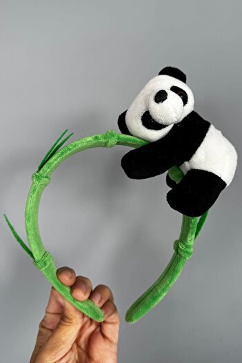 TAKIŞTIR Green Color Panda Figured Plush Crown