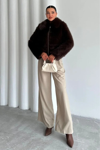 Laluvia Stone Business Double Pleated Trousers-3602