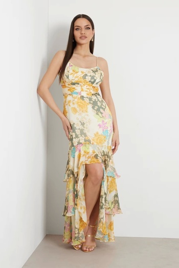 Guess Sl Vicky Dress Women Cream Dress W4Yk79Wcwf2-P23L