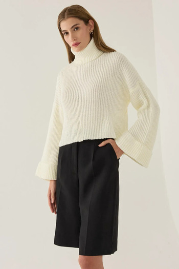 Hiccup Plus Size High Collar Sweater