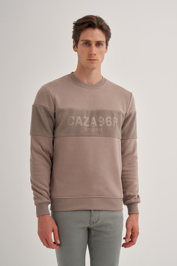 Cazador Jazz 5082 Fleece Λεπτομερής ανδρικός ιδρώτας με λαιμόκοψη 3 κλωστών