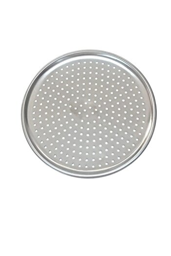 BİMOTE 3-Piece Luxury Steel Perforated Pizza Tray 28,32,36 cm