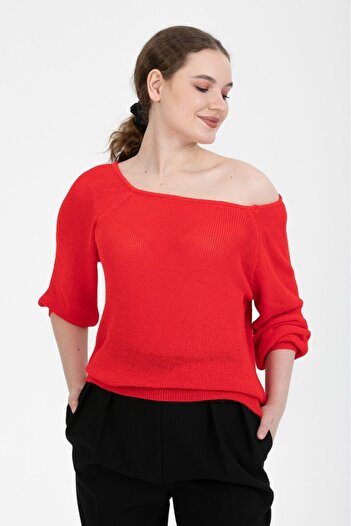 Su Moda Women's Clothing Blouse Knitwear Sweater Off Shoulder Mercerized Comfortable Fit Knitted Knitwear
