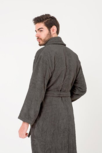 COTENCONCEPT Boucle Bathrobe, Shawl Collar Bathrobe, 100% Cotton Women's / Men's Unisex Bathrobe