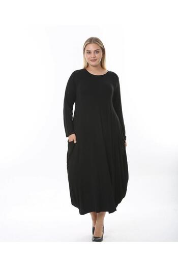 özle fashion Women's Plus Size Jumbo Long Sleeve Designer Dress