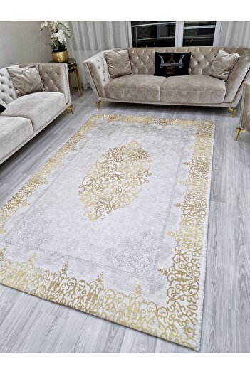 ALLGELSİN Lastikli Halı Örtüsü 6m2 Ebat 200x300cm Altı MetreKare Yıkanabilir Halı Kılıfı Modern Çizgili Örtü