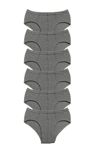 PİERLES 6-Piece Boy's Gray Combed Cotton Panties/Slips
