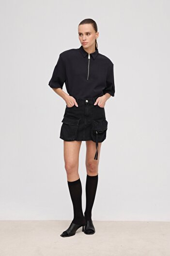 VATKALI Denim Mini Cargo Skirt