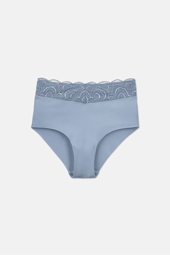 Tchibo Women Lace High Waist Shaping Panty, Light Blue
