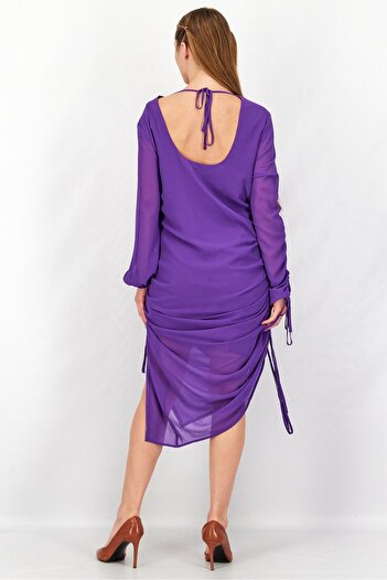 NA-KD Women Textured Maxi Dress, Purple