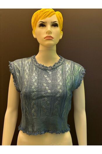 Gönülden Tasarım VARAKLI TRTİKO CROP SWEETER WOMEN'S TRİKO STANDARD SIZE