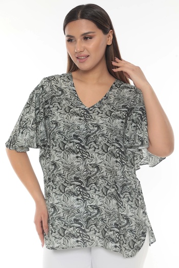 Lady Majestic Μπλούζα 100% Viscose Plus Size