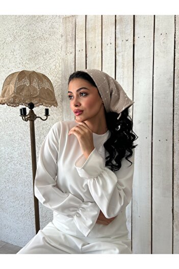 KÜÇÜĞÜM BUTİK Beige Color Tweed Bandana