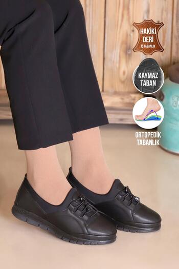 KAPTAN JUNIOR Black Orthopedic Women's Shoes - Mother Ballerina Shoes g