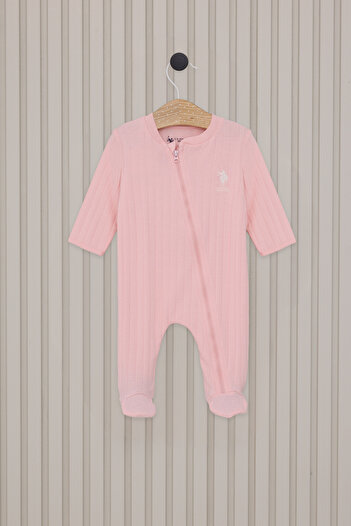 U.S. Polo Assn. Us Polo Assn. Usb2144 Baby Girl Booties Jumpsuit A.Pink