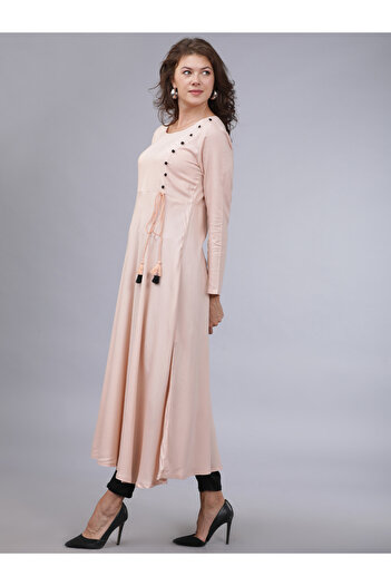 Vishudh By Styli Button Detail Tassel Detail A Line Maxi Kurta