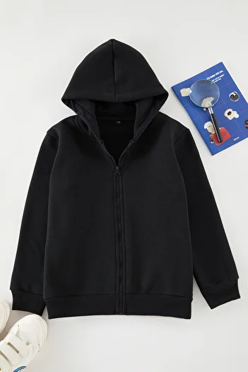TRENDYOLKIDS Boy's Black Mini Sweatshirt - Father-Son Design Tkdaw25Sw00057