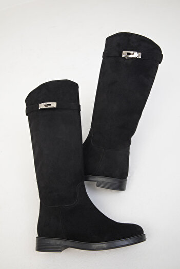 SOHO Black Suede Women's Boots 18576