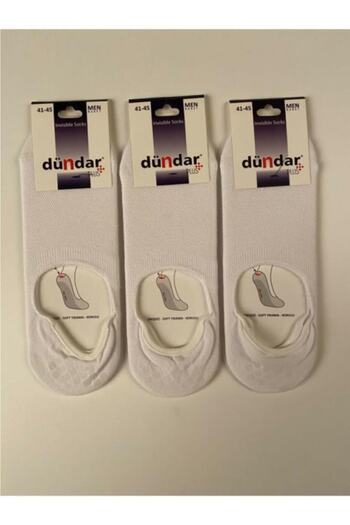 Dündar Men's Black 10-Piece Cotton Back Silicone Ballerina Socks