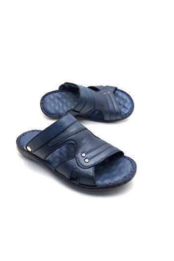 Deritarz Men's Genuine Leather Full Orthopedic Slippers