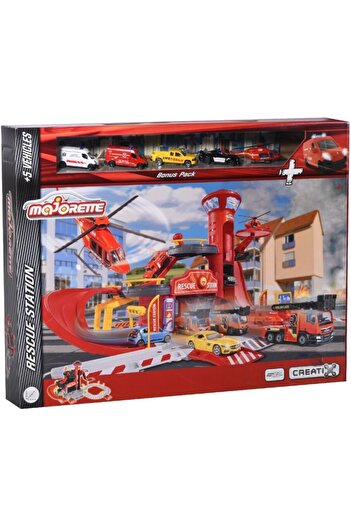 Majorette Creatix Büyük Oyun Seti Kurtarma Istasyonu +5 Model Araç