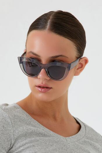 Nilu Moda Thick Rimmed Design Cat Eye Gray Women's Sunglasses