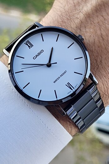 Casio White Dial Black Color Men's Wristwatch