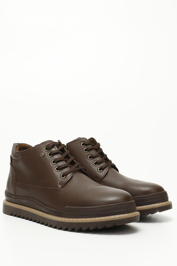 GÖNDERİ(R) Men's Brown Antique Zippered Genuine Leather Outdoor Boots