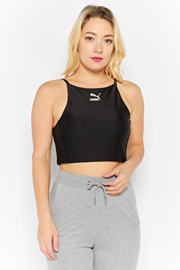 Puma Women Sportswear Fit Sleeveless Training Crop Tank Top, Black