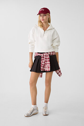 Stradivarius High-neck zip-up sweatshirt