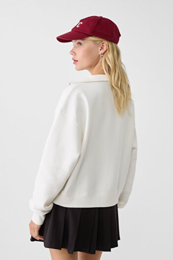Stradivarius Fermuarlı dik yaka sweatshirt