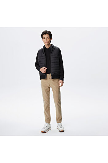 Lacoste Erkek Dik Yaka Kapitone Siyah Yelek