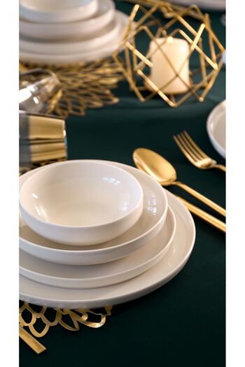 Heda Porselen Zühre 24 Piece 6 Person Off White Porcelain Dinner Set