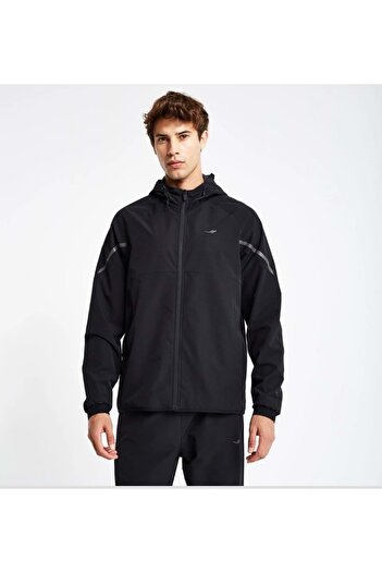 Lescon 24N-1148 Men's Zippered Hooded Sweatshirt - Black