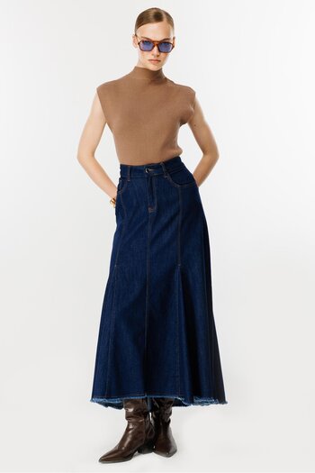 Ghisa Dark Blue Denim Skirt